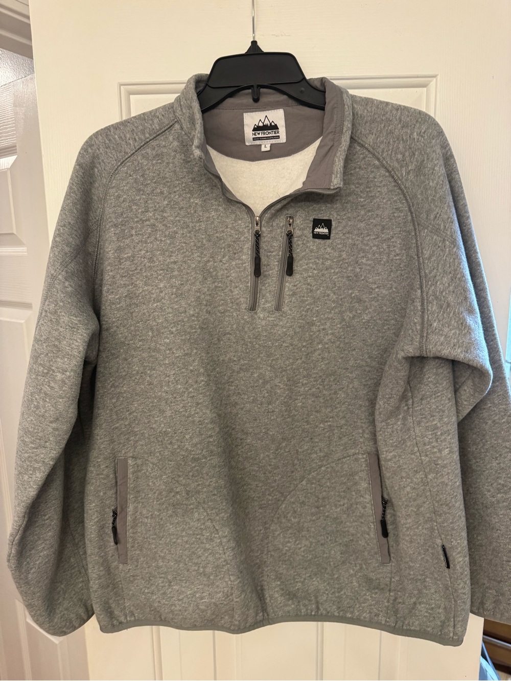 New Frontier Men's Heather Gray Half-Zip Fleece Pullover
